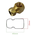 ADAPTADOR FÊMEA 90º PARA FOGÃO GN – GÁS ENCANADO - COOKTOP