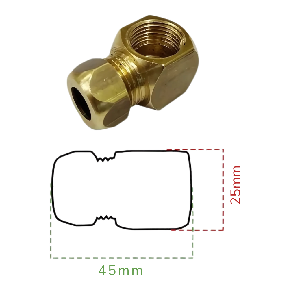 ADAPTADOR FÊMEA 90º PARA FOGÃO GN – GÁS ENCANADO - COOKTOP